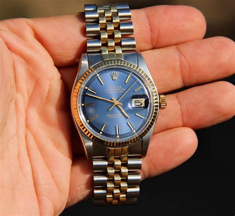 two tone blue face rolex|rolex two tone datejust 36mm.